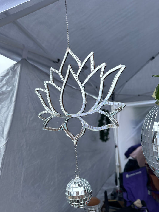 Hanging Disco Lotuses with Discoball