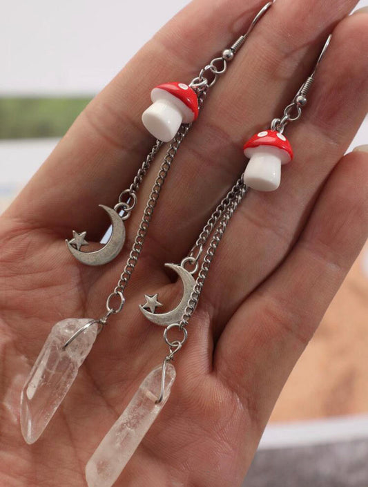 Crystal Shroom Earrings